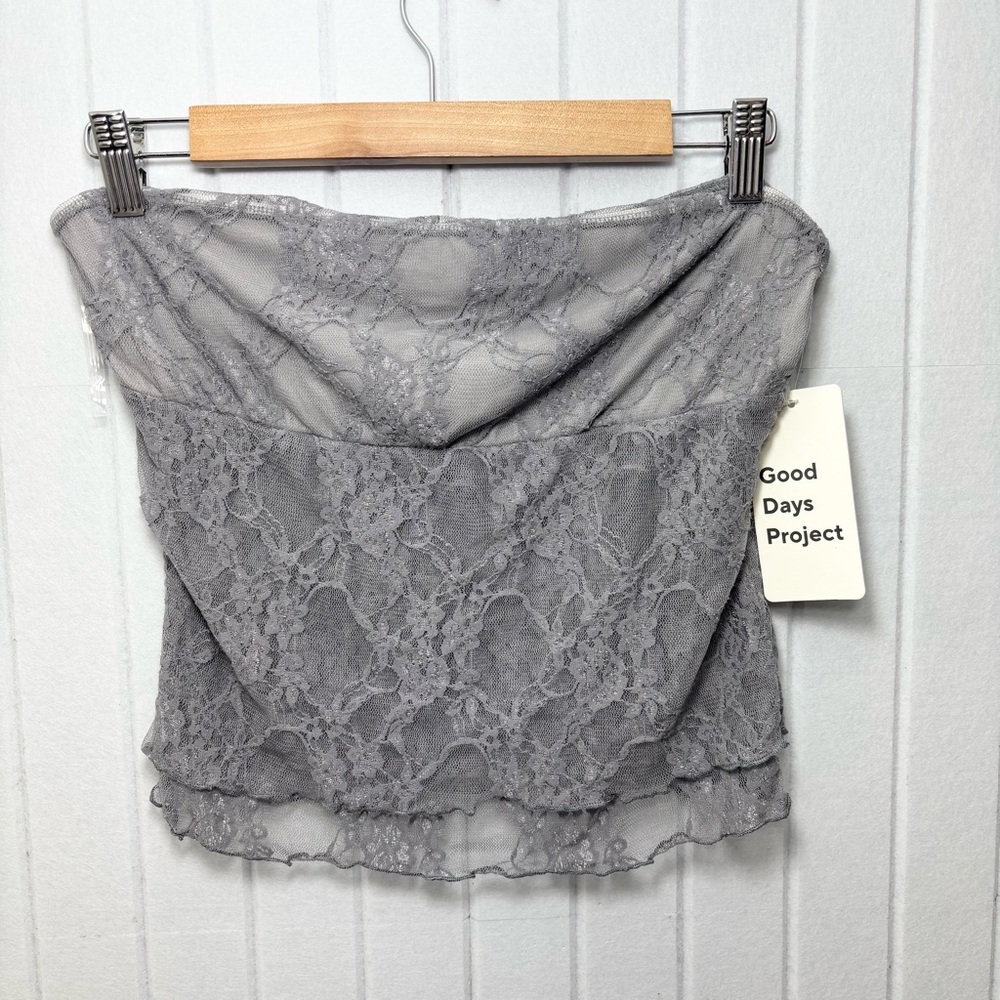 GOOD DAYS Project Gray Lace Tube Top size XL - Picture 1 of 7